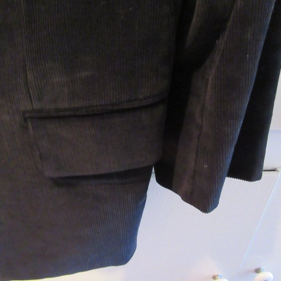 Custom Made David August 3 Button Black Corduroy Sport Coat - Picture 5 of 8
